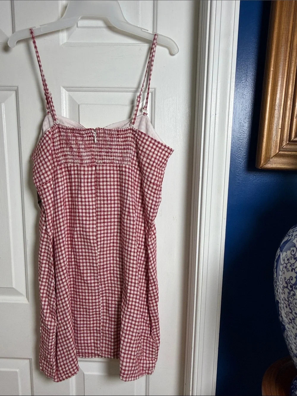 NWT Aeropostale Red Plaid Gingham Square Neck Lace Cami Tank Linen
Mini Dress - Picture 10 of 12